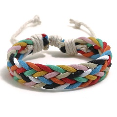 Colored wax line ethnic wind hand-woven bracelet NHPK143442