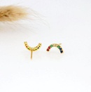 Fashion rainbow microset rhinestone stud earrings NHLN143673picture9