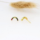 Fashion rainbow microset rhinestone stud earrings NHLN143673picture10