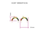Fashion rainbow microset rhinestone stud earrings NHLN143673picture12