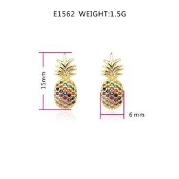 Fashion color rhinestonestudded pineapple earring NHLN143678picture11