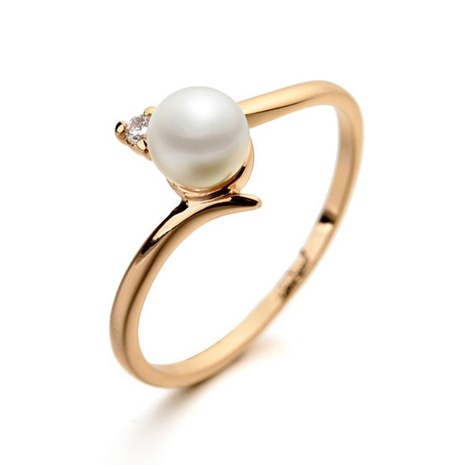 Moda simple anillo de perlas de mujer chapada en oro NHLJ143932's discount tags