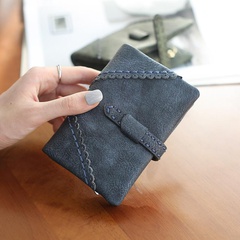 Korean short solid color PU leather zip coin purse NHNI144156