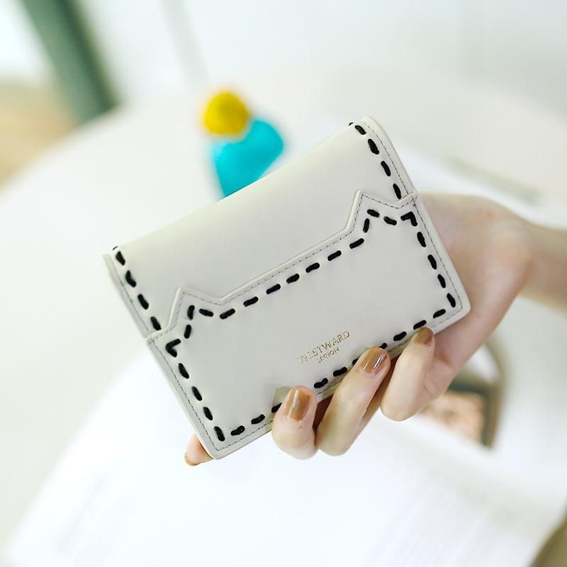 Simple stitching threaded ultrathin two fold wallet NHNI144167