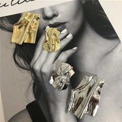European and American geometric folds exaggerated metal earrings NHYQ145002