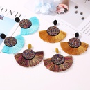 Fashion color rhinestone fanshaped tassel earrings multicolor NHDP145099picture3