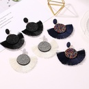 Fashion color rhinestone fanshaped tassel earrings multicolor NHDP145099picture4
