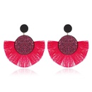 Fashion color rhinestone fanshaped tassel earrings multicolor NHDP145099picture11
