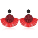 Fashion color rhinestone fanshaped tassel earrings multicolor NHDP145099picture13