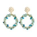 Fashion women colored turquoise circle earrings NHLN145174picture18