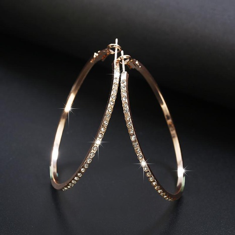 Simple fashion rhinestone-encrusted alloy big hoop earrings NHPF145217's discount tags