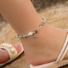 Fashion natural stone conch starfish shell anklet bracelet NHDP145312