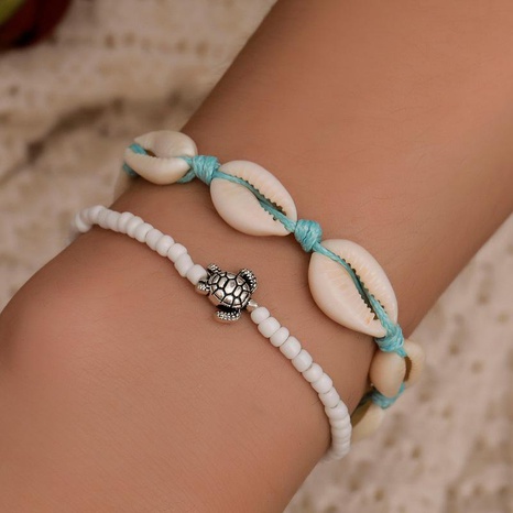 New handmade beaded shell turtle bracelet NHDP145313's discount tags