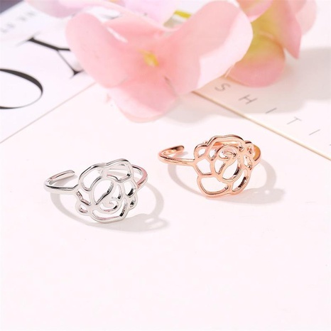 Sleek minimalist rose openwork ring rose alloy NHDP145326's discount tags