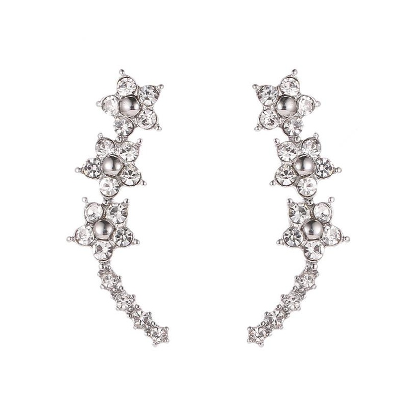 Stylish cute rhinestone star ear cuff clip earrings NHDP145328