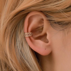 Retro openwork geometric pattern metal ear cuff clip earrings NHDP145334
