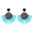 Fashion color rhinestone fanshaped tassel earrings multicolor NHDP145099picture16