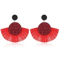 Fashion color rhinestone fanshaped tassel earrings multicolor NHDP145099picture19