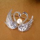 Style europen et Amricain Classique Swan Broche lgant Socialite Accessoires Zircon Perle Broche 850045picture3