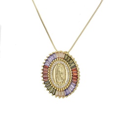 South American Elliptical Christian Colored Virgin Necklace NHBP145761