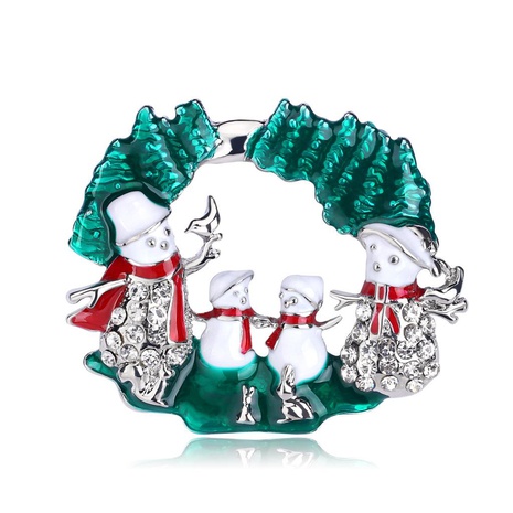 Diamante de dibujos animados Navidad muñeco de nieve goteando broche de aceite NHDR145765's discount tags