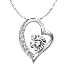 Korean version of the simple classic heart and eight arrows zircon necklace NHLJ145837