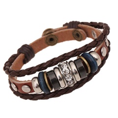 Unisex geometric leather Bracelets & Bangles NHPK145839
