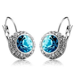 Fashion full rhinestone round imitated crystal earrings NHLJ145909