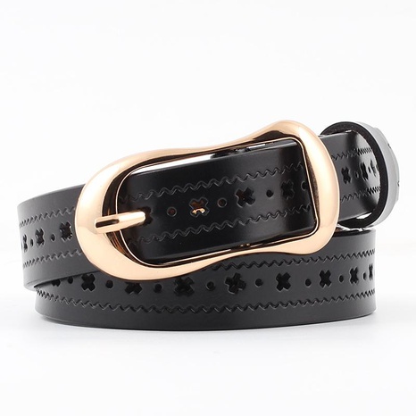 Cinturón de cuero hueco de color sólido de moda NHPO145936's discount tags
