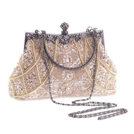 Vintage heavy craft beaded embroidered bag evening wear portable evening bag NHYG146464's discount tags