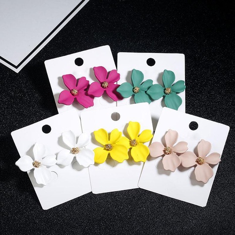 Nuevos aretes sencillos de flores dulces NHPF147196's discount tags