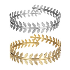 Fashion exaggerated metal feather leaf bracelet NHHN147824
