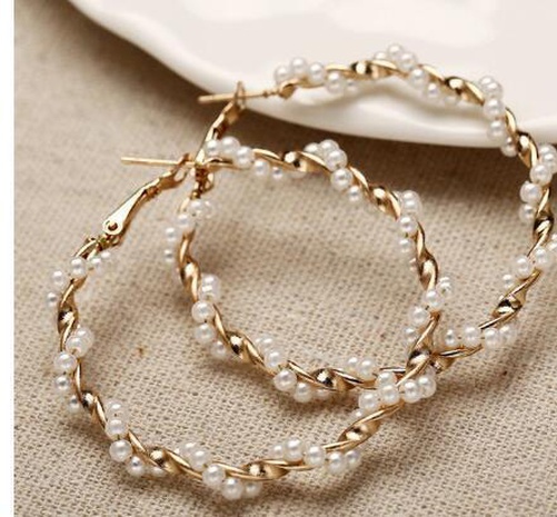 Unisex Geometric Alloy  Artificial Beads Earrings NHPJ147848's discount tags