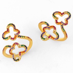 Amazon Wish Hot Sale Rainbow Jewelry Persönlichkeit Original Voll diamant Hohl Schmetterling Open Ring weiblich irih97