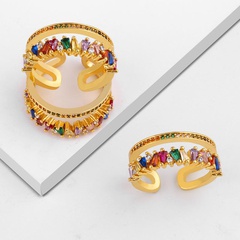 Fashion copper inlaid zircon copper alloy-plated ring NHAS148114
