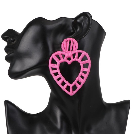 Womens Heart Shaped Raffia Earrings NHJJ139763's discount tags