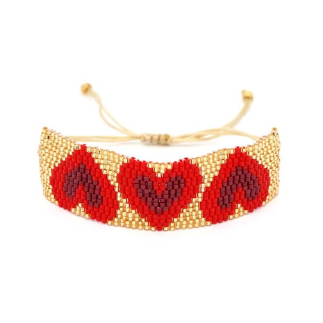 Womens heart-shaped hand-woven miyuki db beads Bracelets & Bangles NHGW139807's discount tags