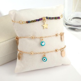 Simple rice beads alloy disc eyes hollow star multilayer anklet bracelet NHGY140110picture3
