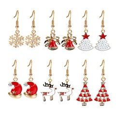 Womens Christmas Tree Reindeer Plating Alloy Earrings NHXS140201