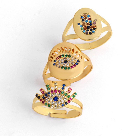 Kreativer Stil Swarovski Element Farbe Zirkon Ring weibliche europäische und amerikanische Persönlichkeit Mode Gold Ring Rih83's discount tags