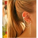 Metal leaf fringe ear cuff clip earrings NHPF141061picture1