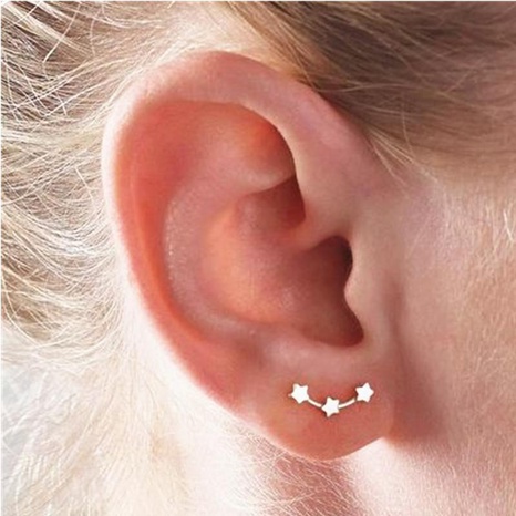 Fashion three little stars constellation stud earrings NHPF141082's discount tags