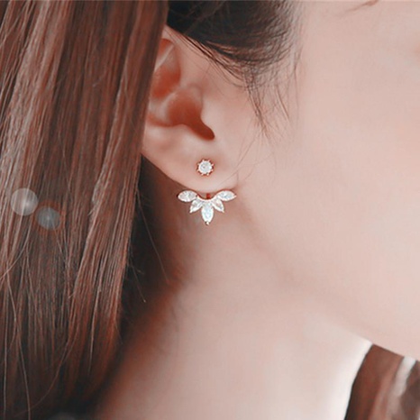 Fashion petal imitated crystal ear cuff stud earrings NHPF141099's discount tags