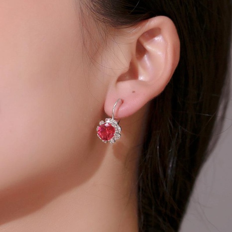 Fashion Round Crystal Diamond Sun Flower Stud Earrings NHDP151945's discount tags