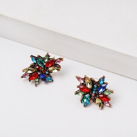 Colored rhinestone geometry stud earrings NHJJ152432's discount tags