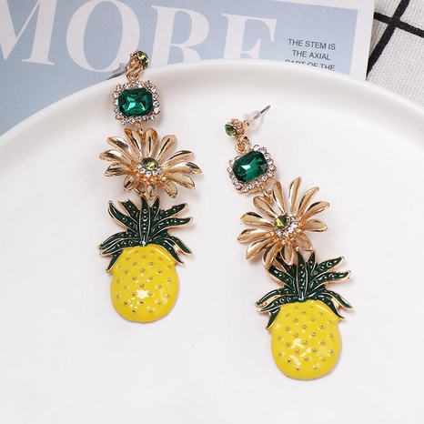 New alloy flower pineapple earrings NHJJ152456's discount tags
