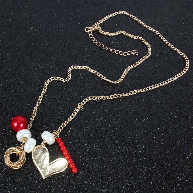 Bijoux Fantaisie Colliers | Europen Et Amricain Simple Accessoires Serrure Coeur Pendentif Imitation Perle Collier Femelle Chane Collier 11970 - UA31302