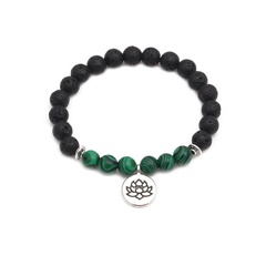 Fashion volcanic stone Buddhist lotus bracelet NHYL152737