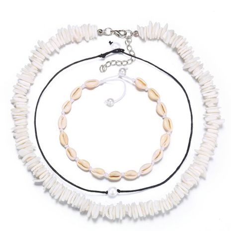 European and American artificial pearl shell necklace set 3 sets NHPJ153006's discount tags