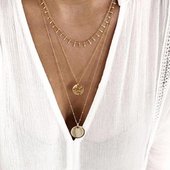 Europäischer und amerikanischer grenz überschreiten der neuer Schmuck kreative Persönlichkeit geometrische Legierung Perlenkette unregelmäßig glatte runde Halskette weiblich